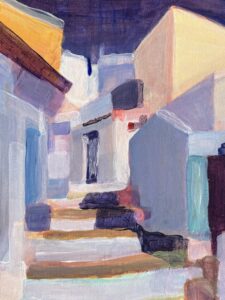 Saatchi Artで複製画を販売中の、南ヨーロッパを描いた風景画。陰影が強く、印象派の要素を感じさせる作品。